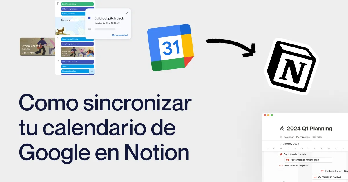 Cómo conectar el calendario de Google con Notion